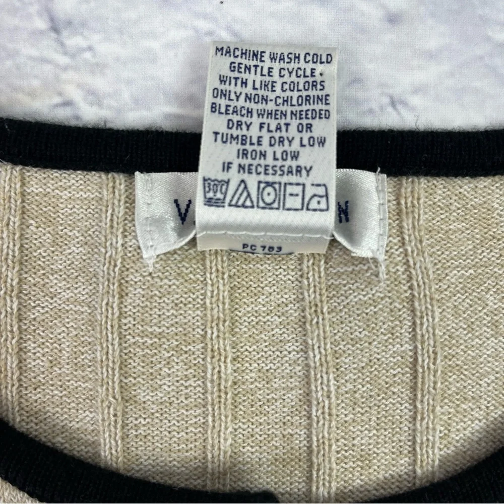 Van Heusen Knit Cardigan Tank Top Set Beige Stripe 2 Piece XL - Picture 10 of 15